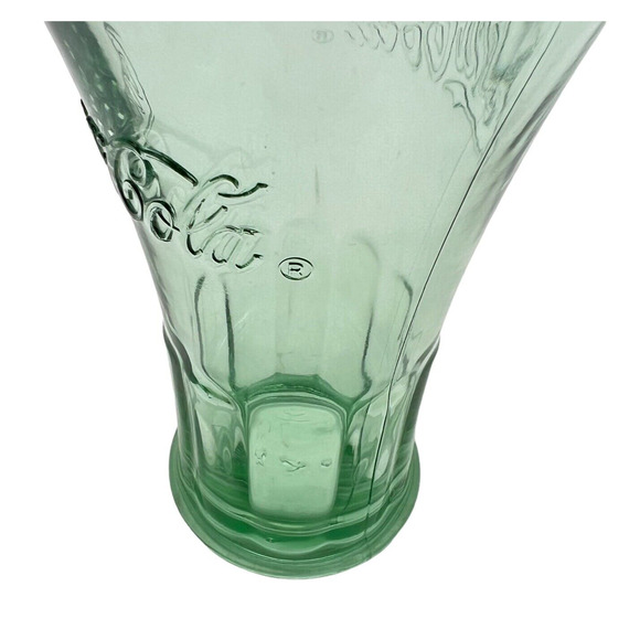 Coca Cola Flared Tumbler Green Tinted Glass VTG Libbey 16 oz Genuine Coke Brand - Picture 5 of 7